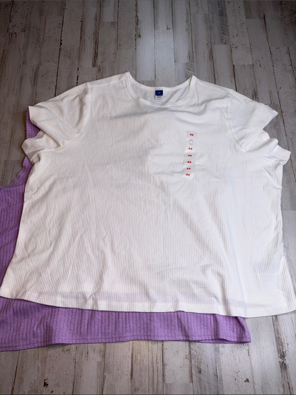 Old Navy Cropped Tops Ribbed Tee + Lavender Ribbed Tank Set Plus Size 4X - Picture 14 of 14